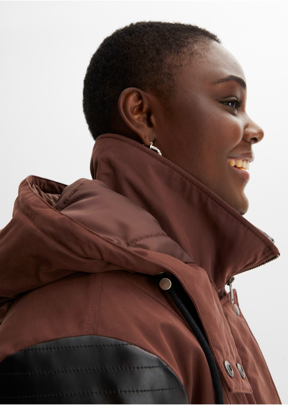Parka à empiècements contrastants