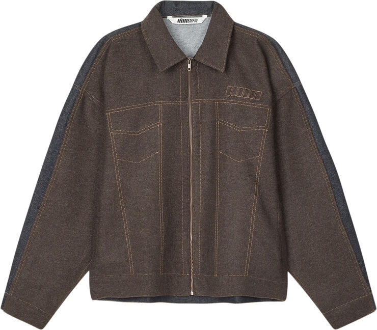 Barfod Teachers'' 50/50 Denim Jacket (MB 50/50 Trucker Jacket) Raw/brown