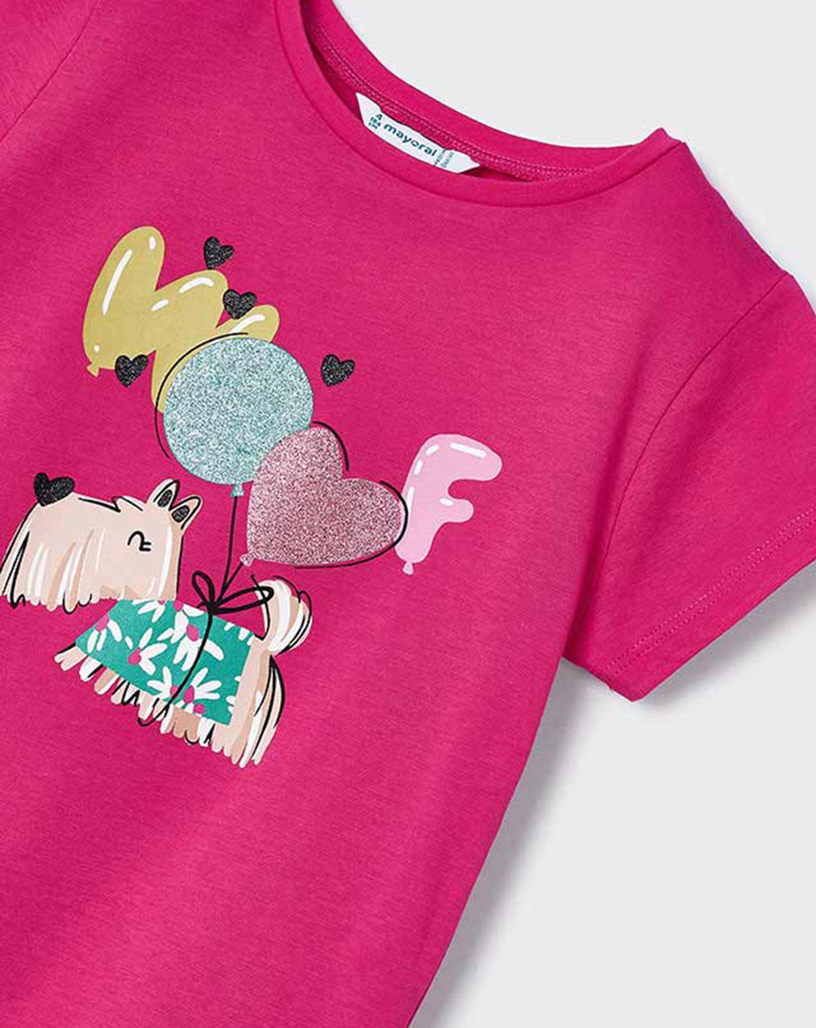 T-Shirt WOOF in fuchsia