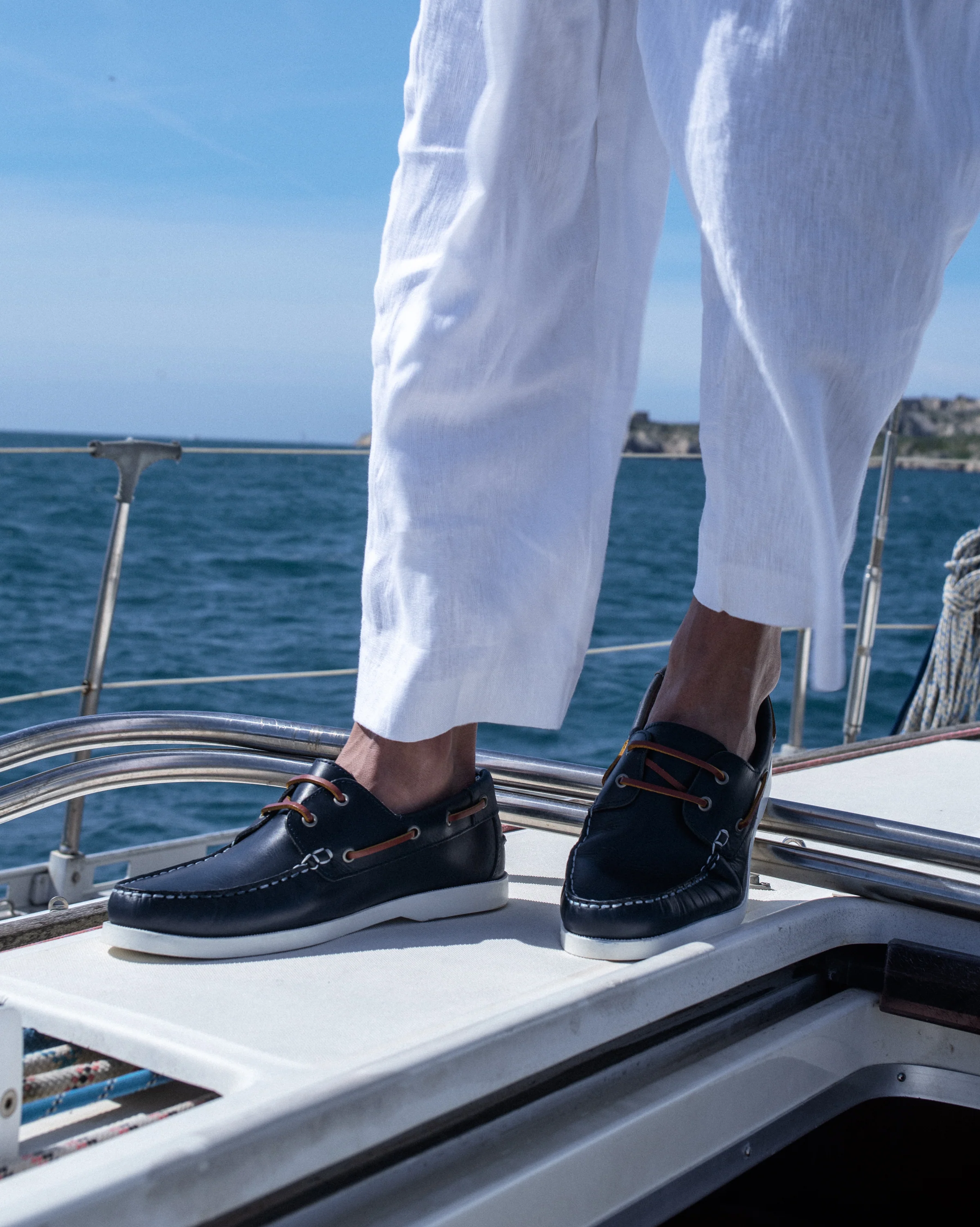 Bato-Chaussure bateau en cuir marine