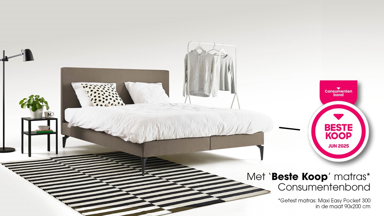 Boxspring Cisano met Easy Pocket 300 matras taupe