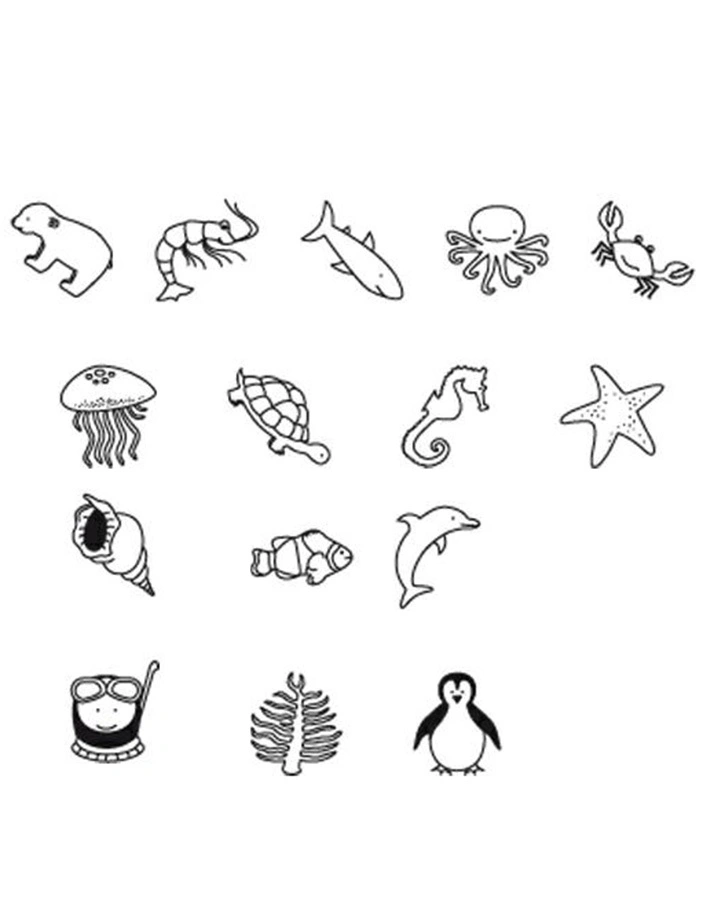 Stempel-Set ZOOWELT 15er-Pack aus Holz
