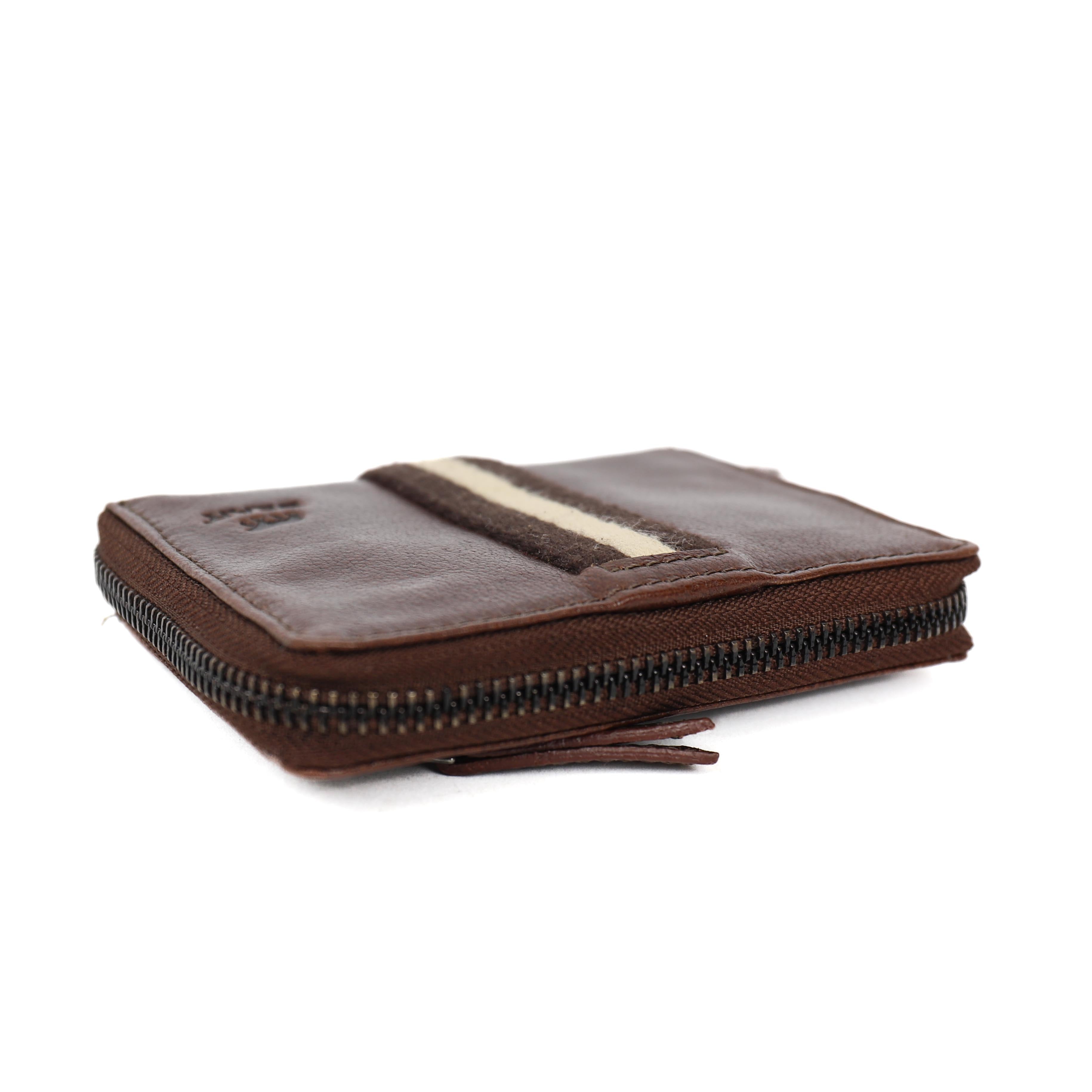 Ritsportemonnee 'Yanet' bruin/stripe