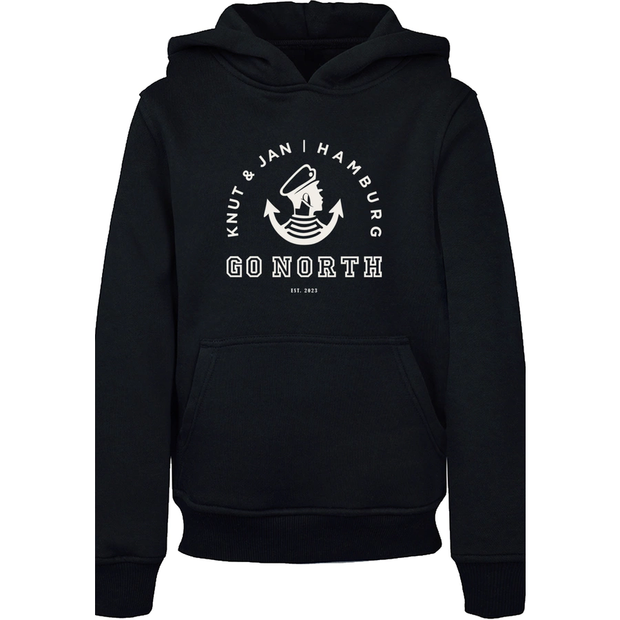 F4NT4STIC Hoodie Go North Knut & Jan Hamburg Logo schwarz