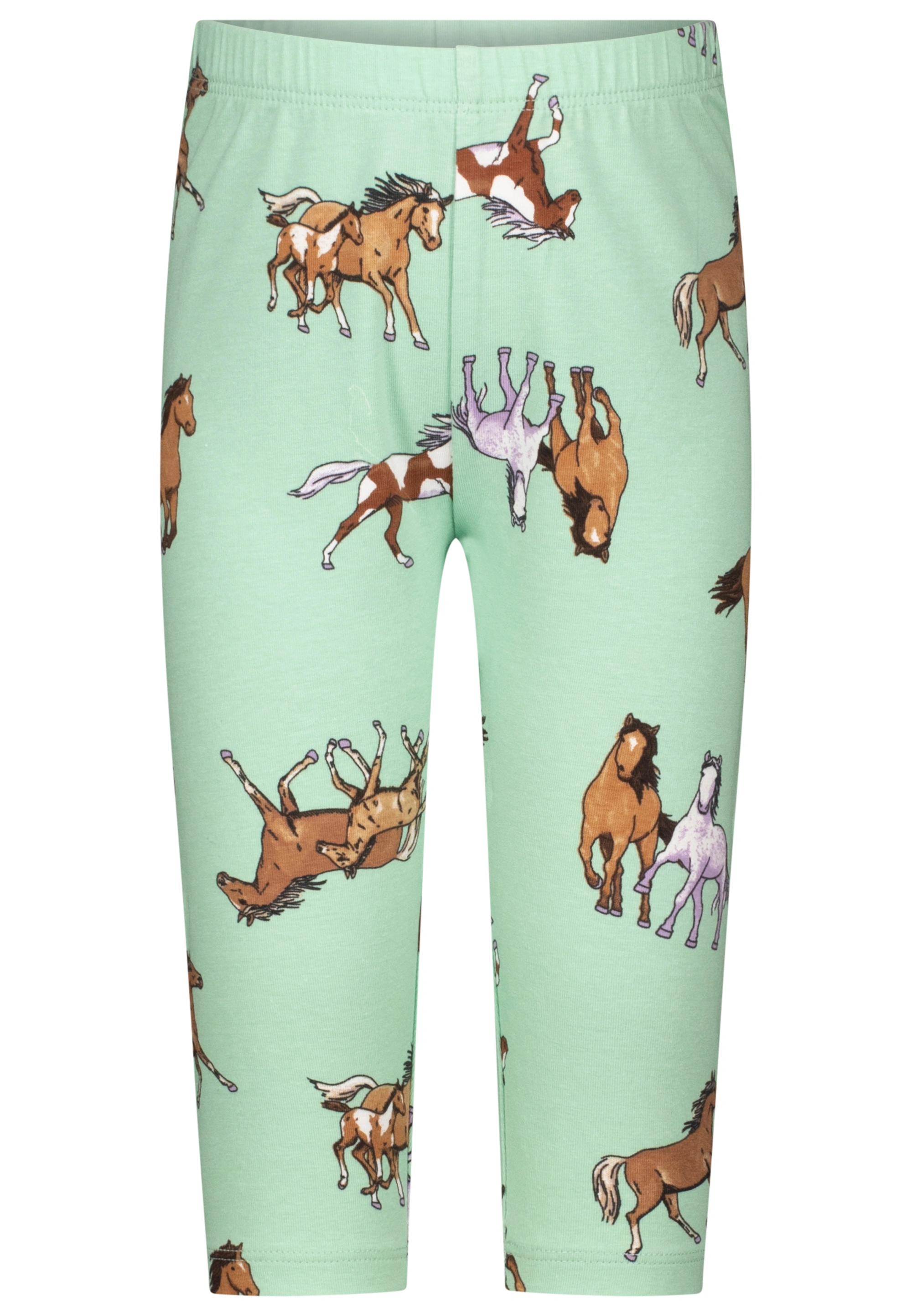 Capri-Leggings HORSES in balsam green