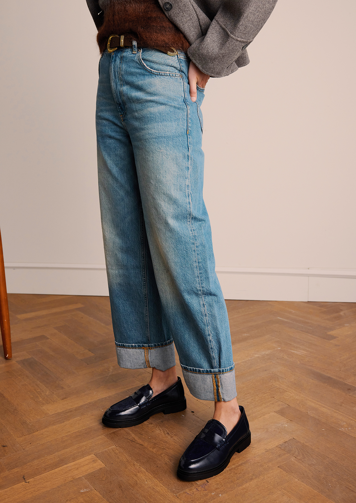 Zwarte leren loafers