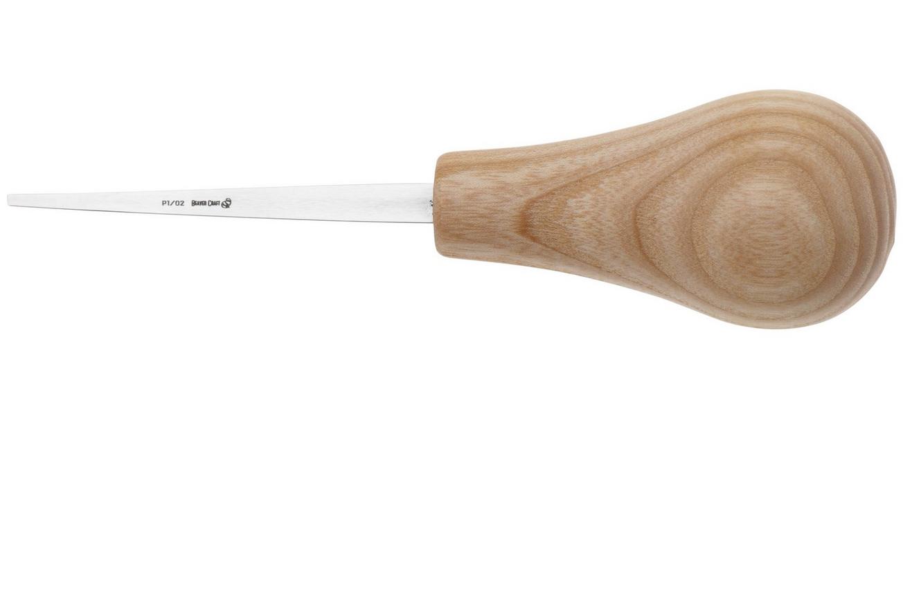 BeaverCraft Palm Chisel P1-02 Straight Flat Sweep No. 1, 2 mm, handguts