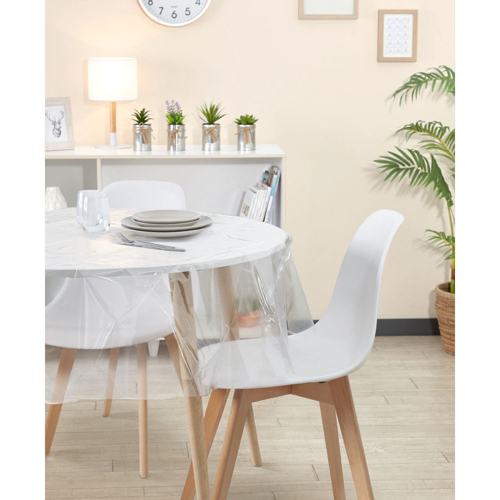 Nappe ronde en plastique transparent uni