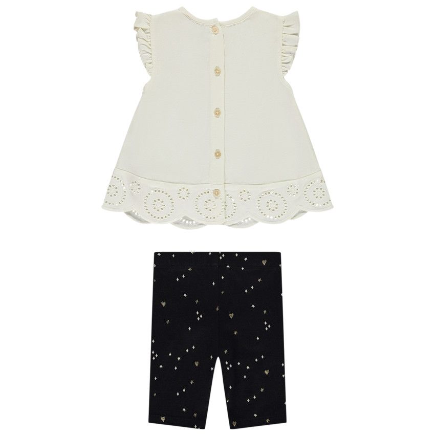 Ensemble 2 pièces licorne avec détails pailletés pour bébé fille - Ecru