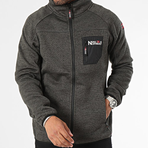Veste Zippée Gris Anthracite Chiné