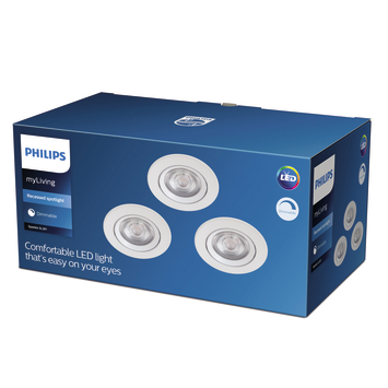 Philips inbouwspots Sparkle nikkel set van 3