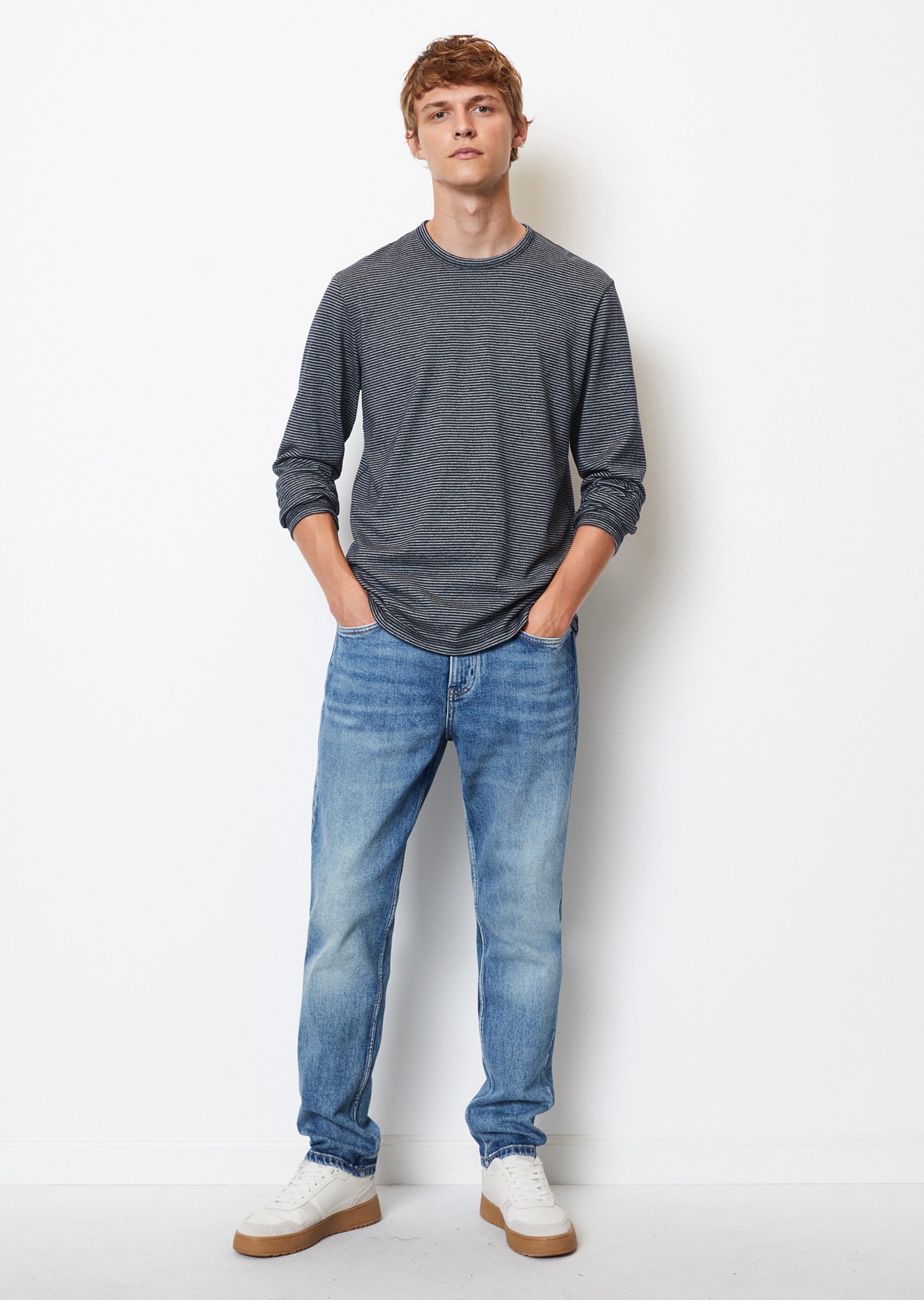 Longsleeve regular aus gestreiftem Grindle-Jersey