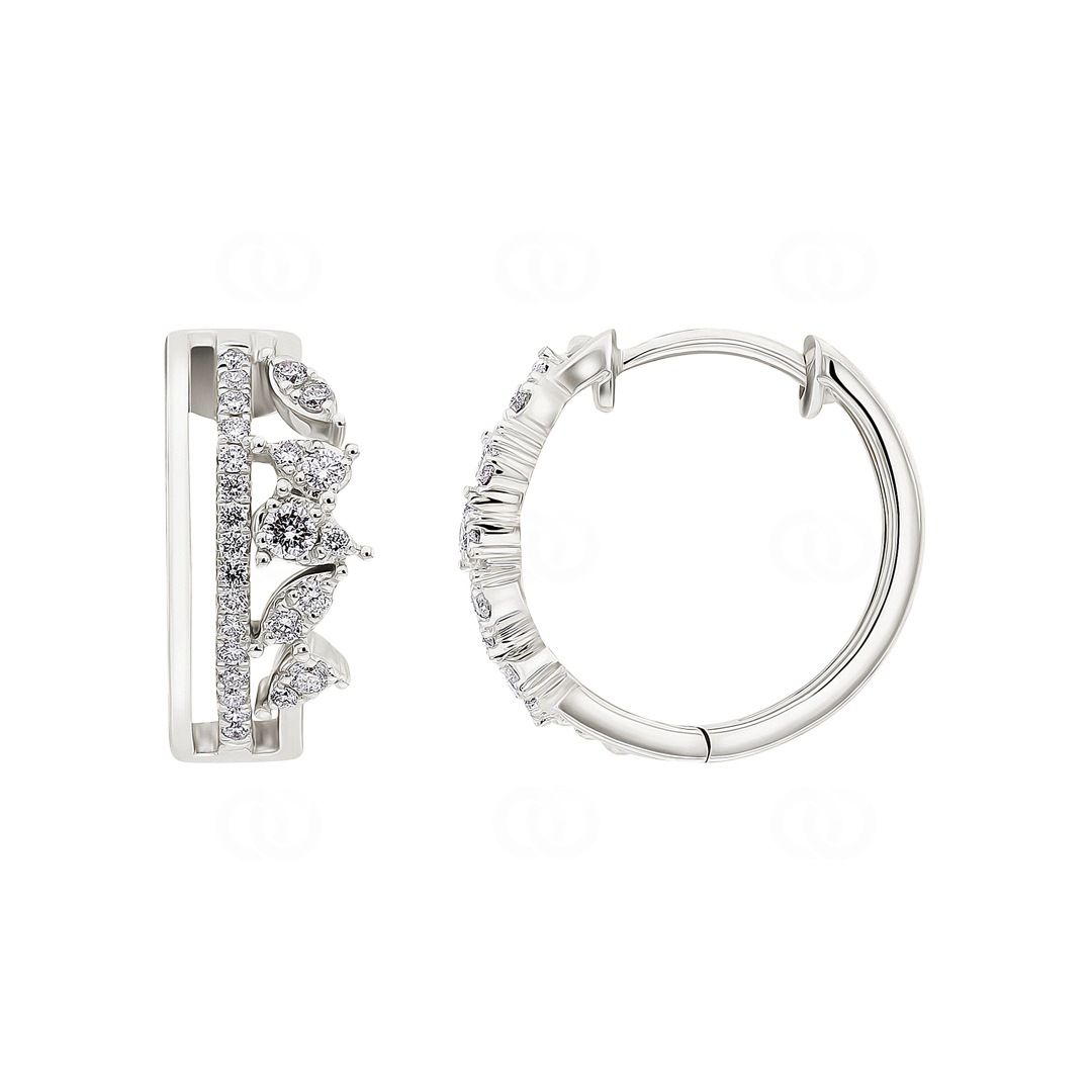 Kreolen 750/18 K Weissgold mit Diamanten 0.30 ct H/si