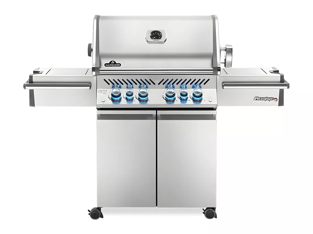 Barbecue à gaz Prestige Pro 500 SIB inox 4 brûleurs + Sizzle Zone + brûleur arrière - Napoleon