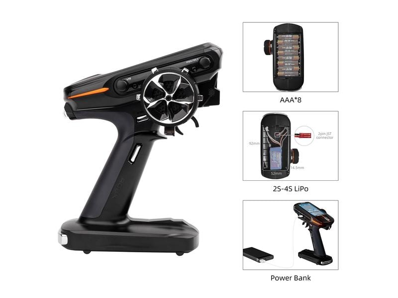 RadioLink Fernsteuerung RC8X 2.4 GHz, 8 Kanal, mit 2 Empfän Professioneller 8-Kanal Sender für RC Fahrzeuge, inklusive 2 Empfänger