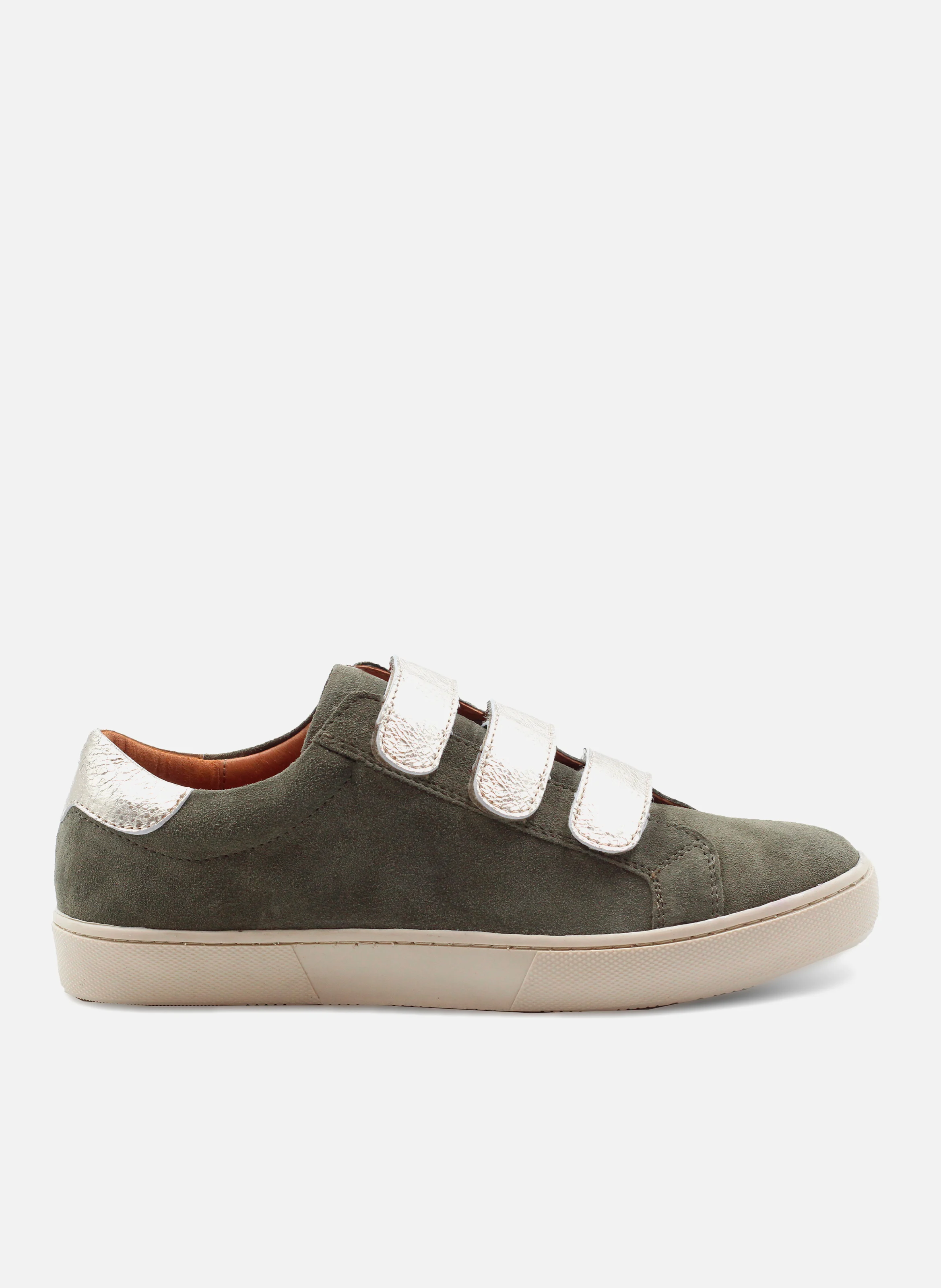Baskets à scratch cuir daim | Vert