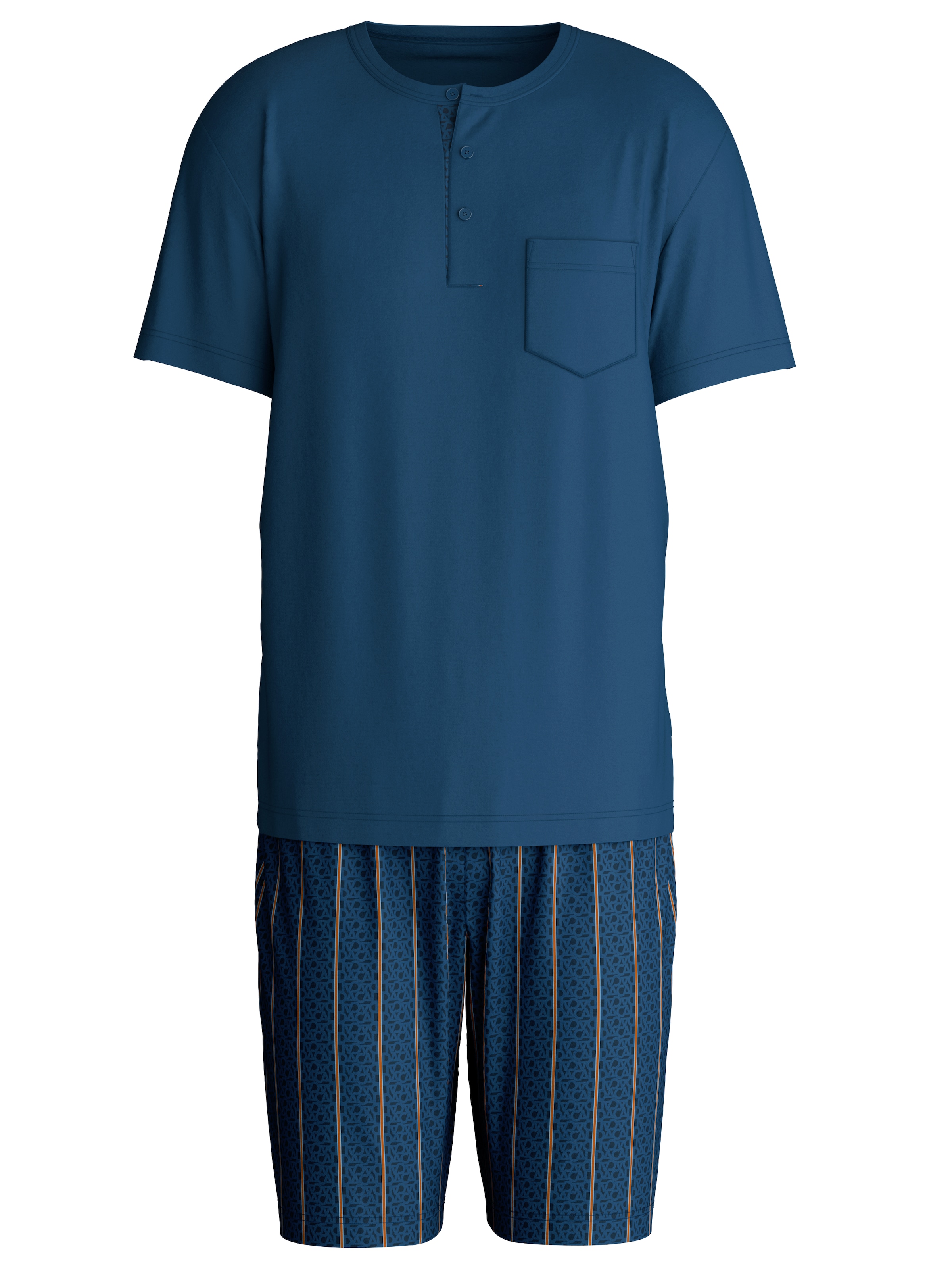 CALIDA Shorty »Relax Imprint 1« 2 Stk. tlg., mit Rundhalsausschnitt, Knopfleiste, kurze Ärmel, Single Jersey