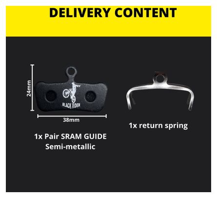 Paires de Plaquettes BLACK RIDER pour SRAM Guide Semi-métallique 