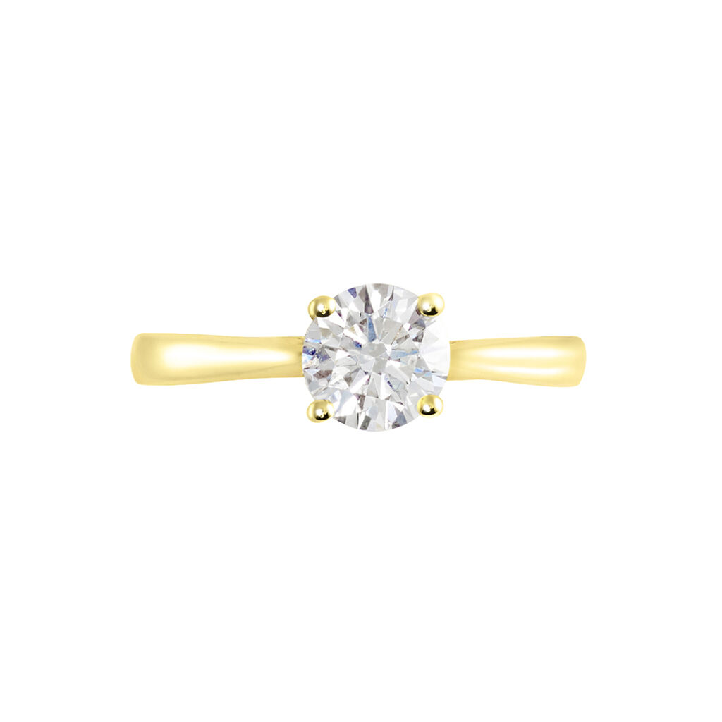 Bague Solitaire Fiona Or Jaune Diamant Synthetique