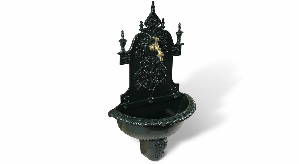 Fontaine de jardin aluminium vert 44x22.5x77.5cm