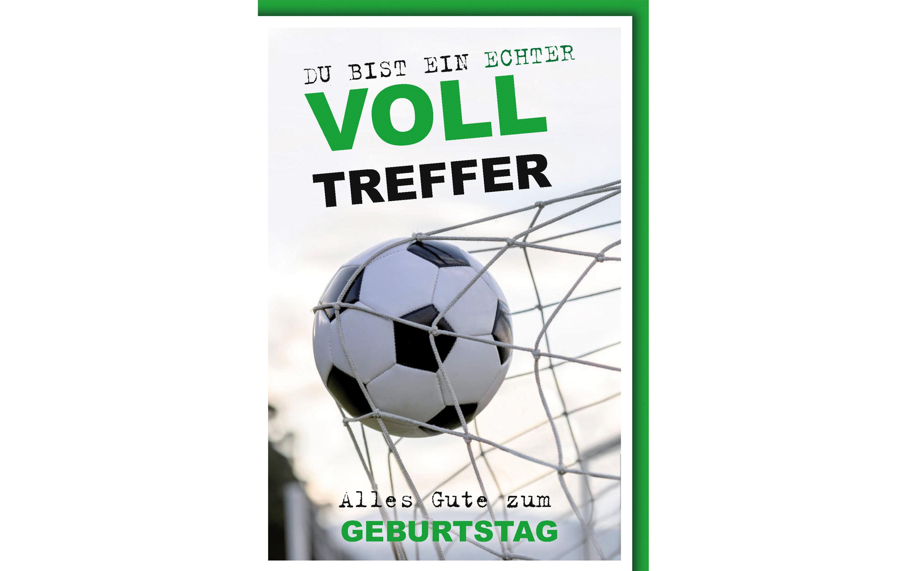 Geburtstagskarte Fussball 11.5 x 17 cmGratulationskarte zum Geburtstag