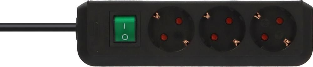 Brennenstuhl Eco-Line Stekkerdoos met Schakelaar Zwart 3m H05VV-F 3G1,5 - 1152300400