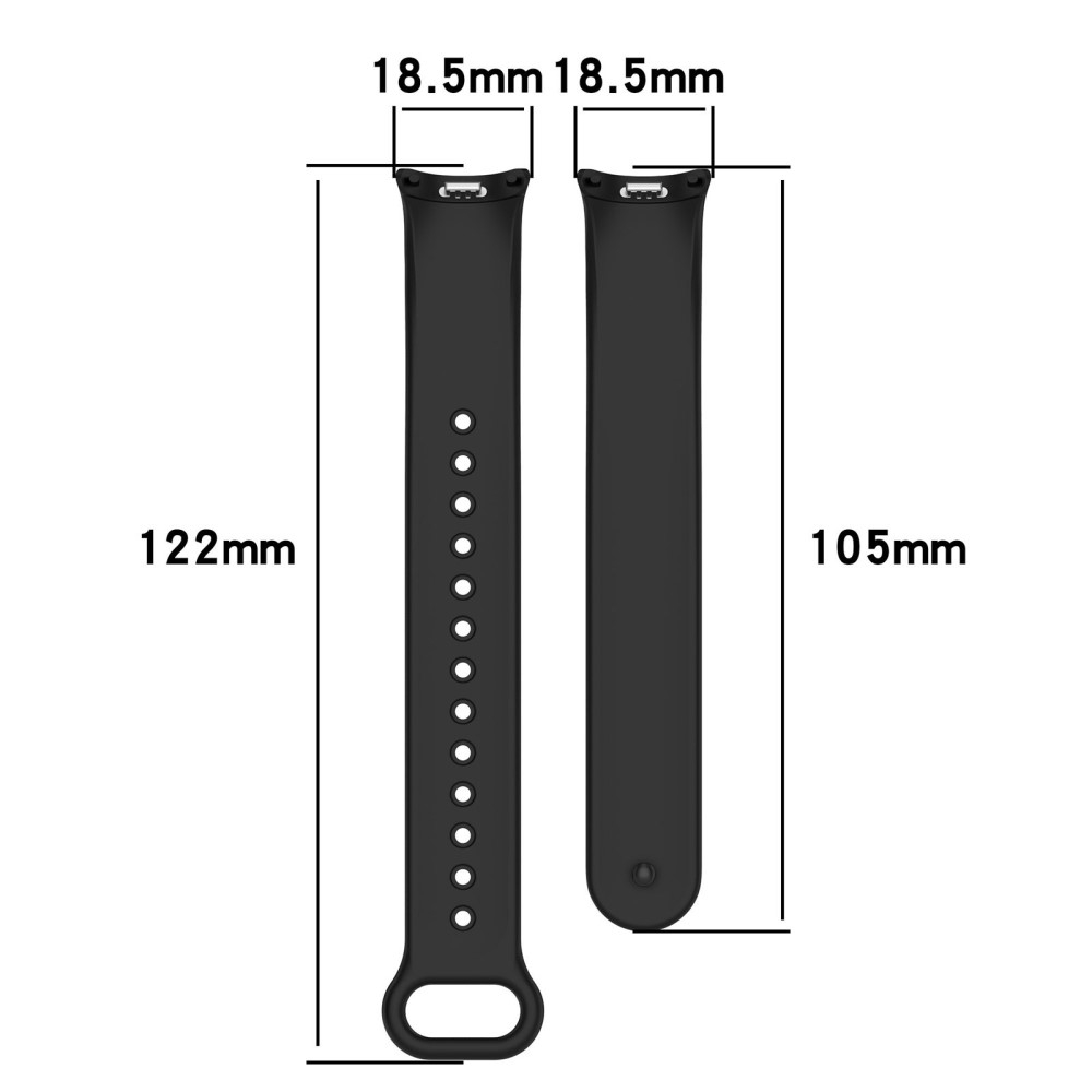 Xiaomi Mi Band 8 / 9 Ersatz Silikon Sport Armband (Gelenkumfang: 180-240mm) - Schwarz