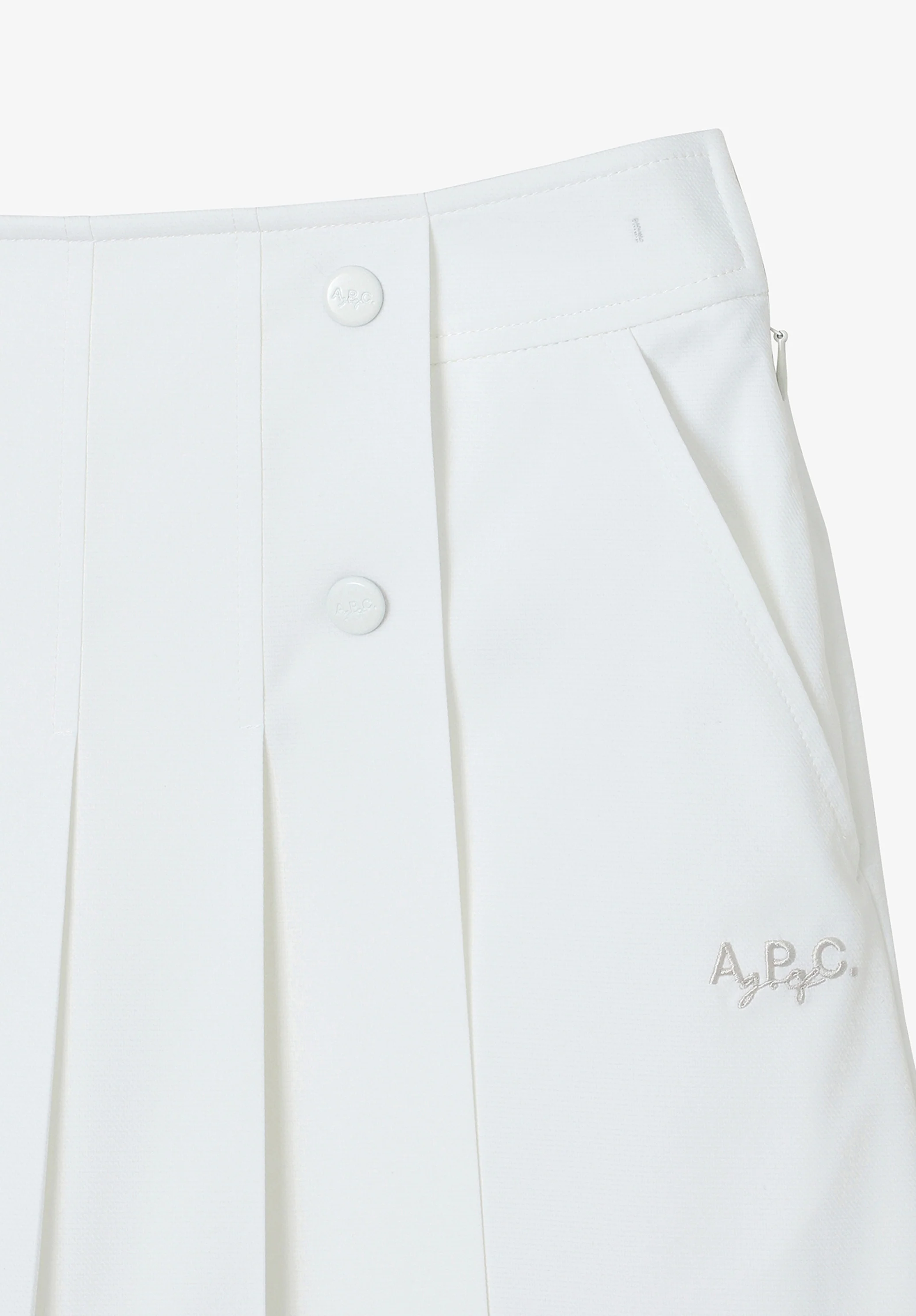 Jupe plissée A.P.C. Golf - Blanc
