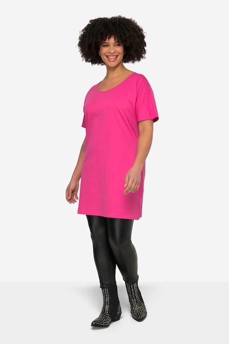 Longshirt, oversized, Rundhals, Halbarm
