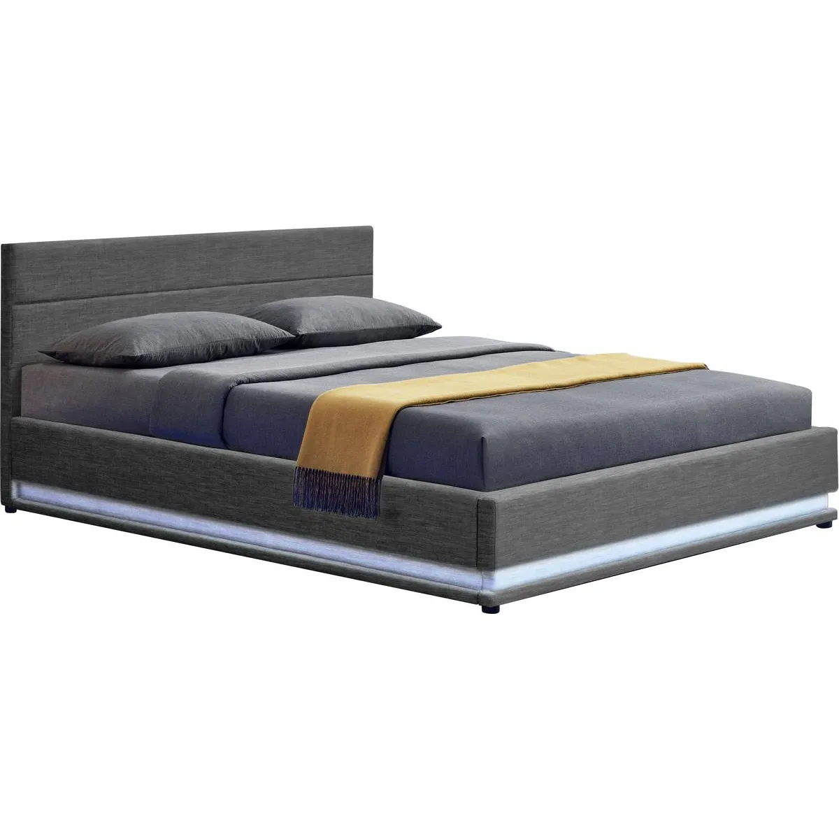 Habitat et Jardin Lit LED Anastasia 160x200 cm Gris Foncé