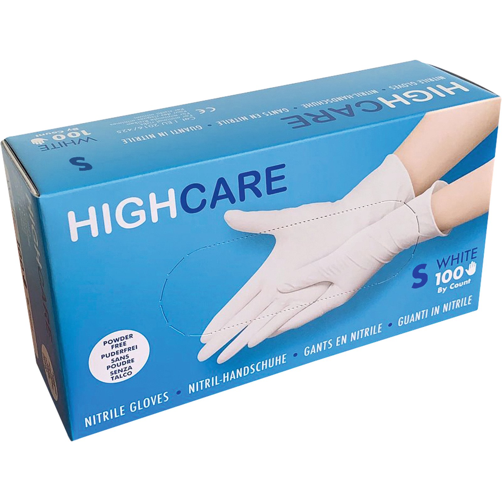 Einweghandschuhe Nitrile 100er S weiss Cert: CE Cat. III – Typ P