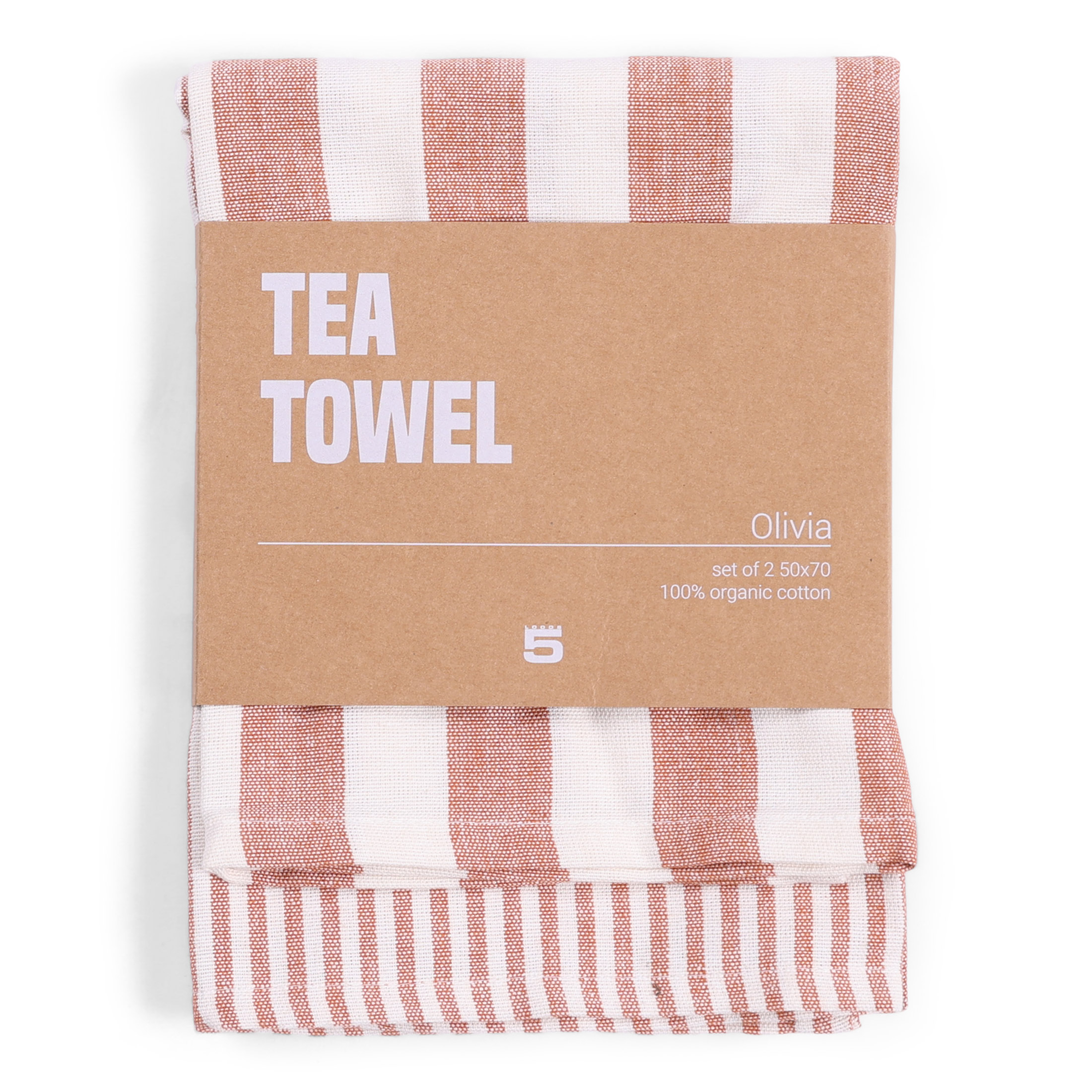 Theedoek Olivia glazed ginger- set van 2