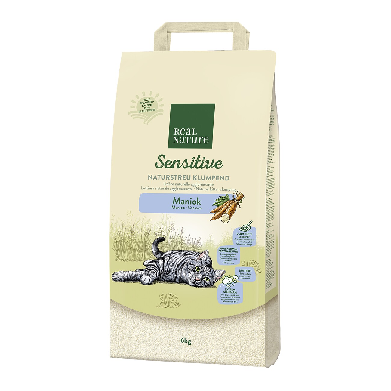 REAL NATURE Naturstreu klumpend Sensitive Maniok 6 kg