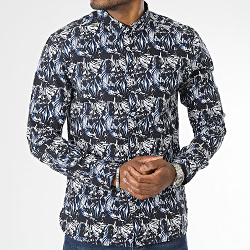 Chemise Manches Longues Holy Blanc Bleu Marine