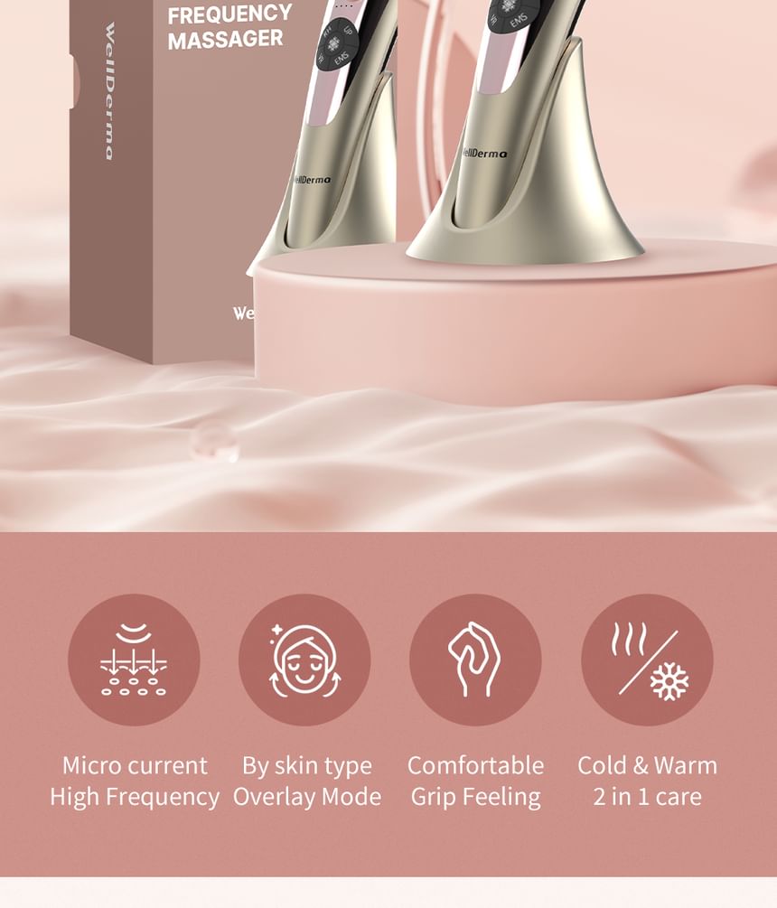 WellDerma - Koele en warme EMS galvanische hoogfrequente massage-apparaat