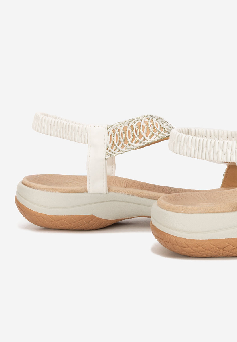 Sandales plates blanches Natazia