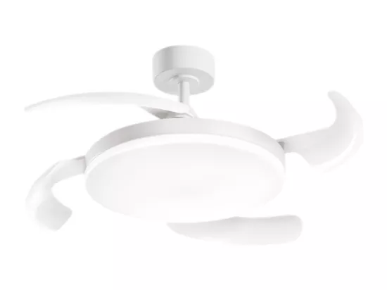 Ventilateur de Plafond avec Lumière Perenz 7190 B CT Blanc d. 106 cm, 4 Pales, 6 Vitesses, Moteur DC 35W, Silencieux