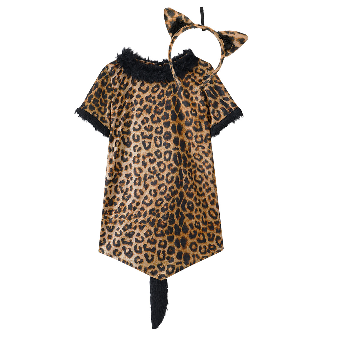 Topolino Kostüm Leopard mit Haarreif braun / schwarz