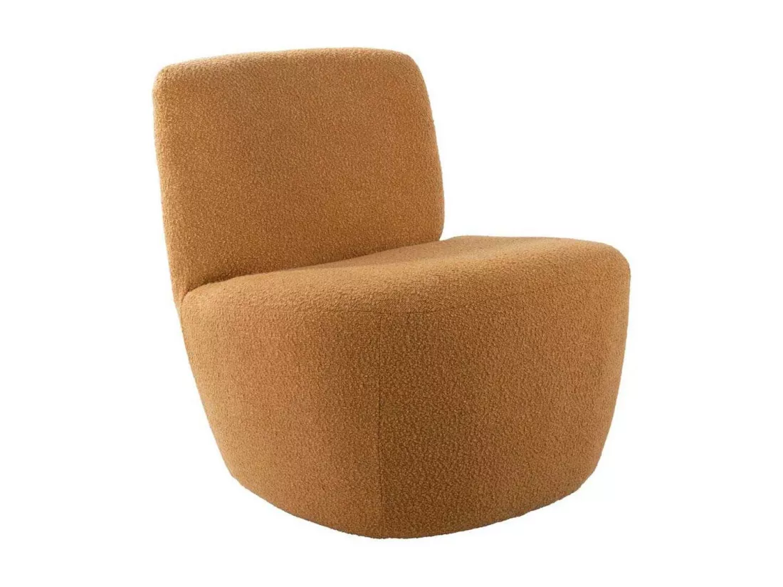 Chaise lounge en tissu bouclette Ada