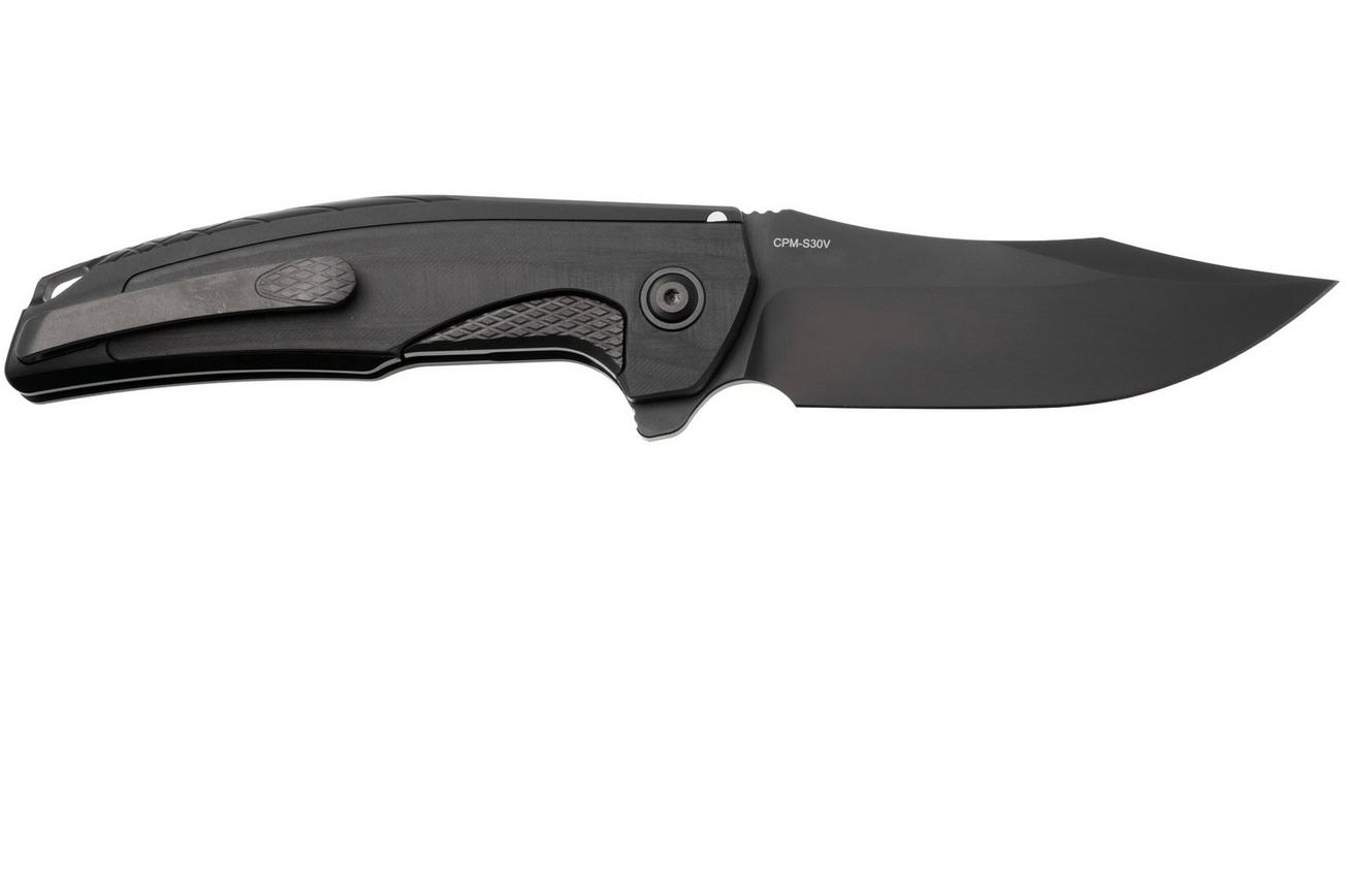 Reate Jack Jr. JJR-BL-DLC-AL-BL, Black DLC CPM S30V, Black Aluminum / Carbon Fiber zakmes