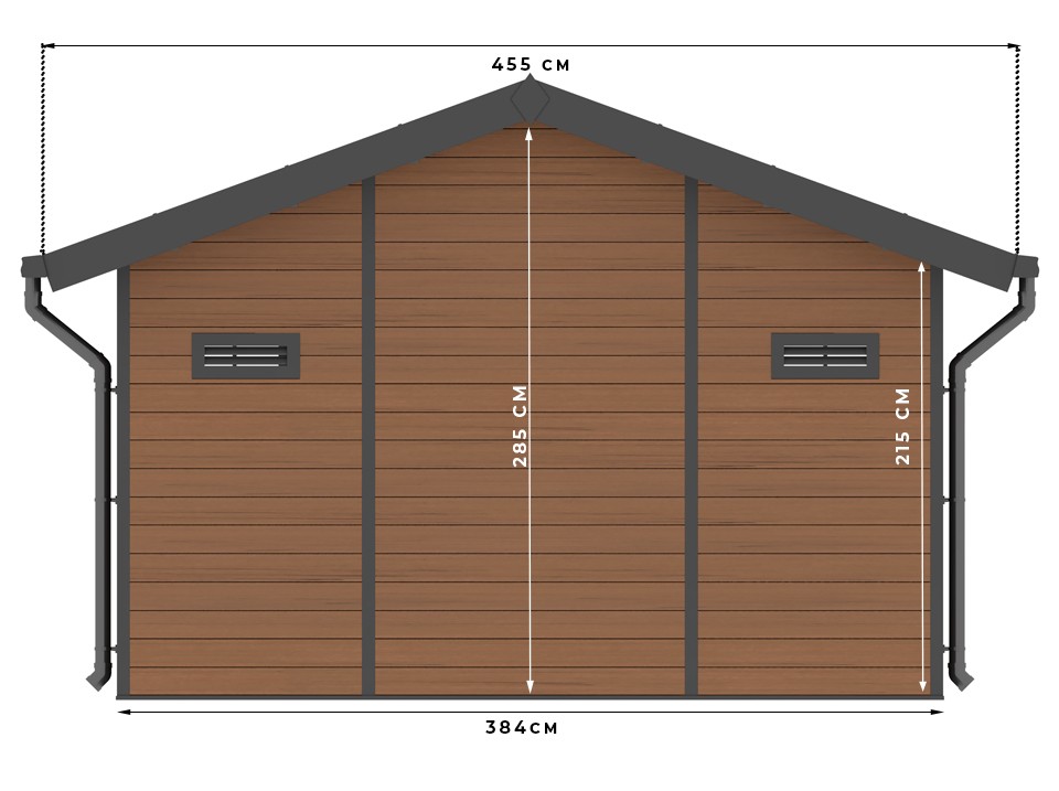 Abri de jardin composite braga - 12m2 brun - epaisseur des madriers : 28mm - cabane atelier / abri velo - menuiseries en aluminium