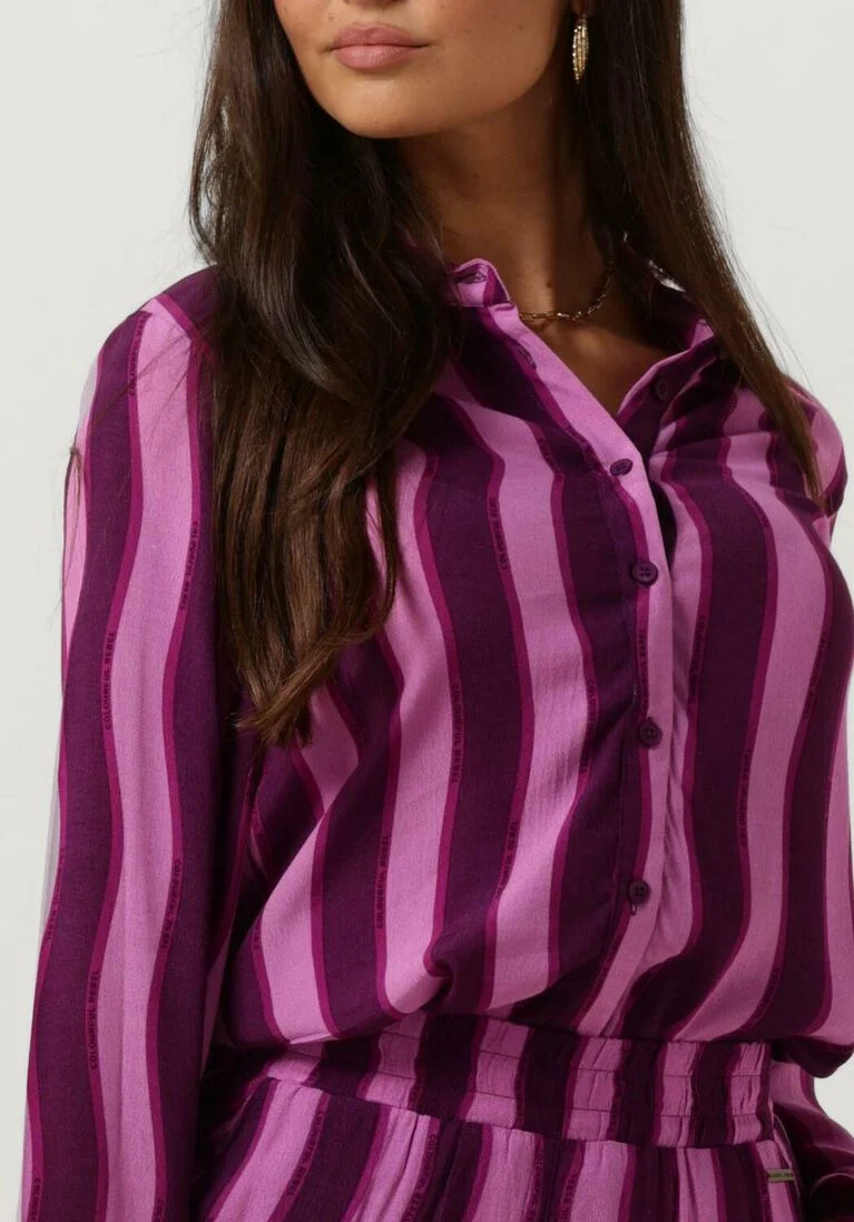 COLOURFUL REBEL paarse colourful rebel blouse tia stripes kimono sleeve blouse