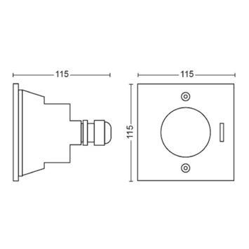 Philips grondspot Crust met geïntegreerde LED 3W inox