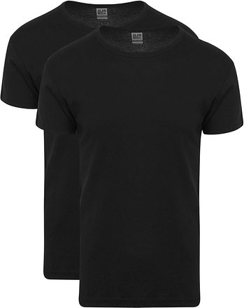 Alan Red Organic O-Hals T-Shirt Zwart 2-Pack 7030/2P/99 Copenhagen Rib Black kopen