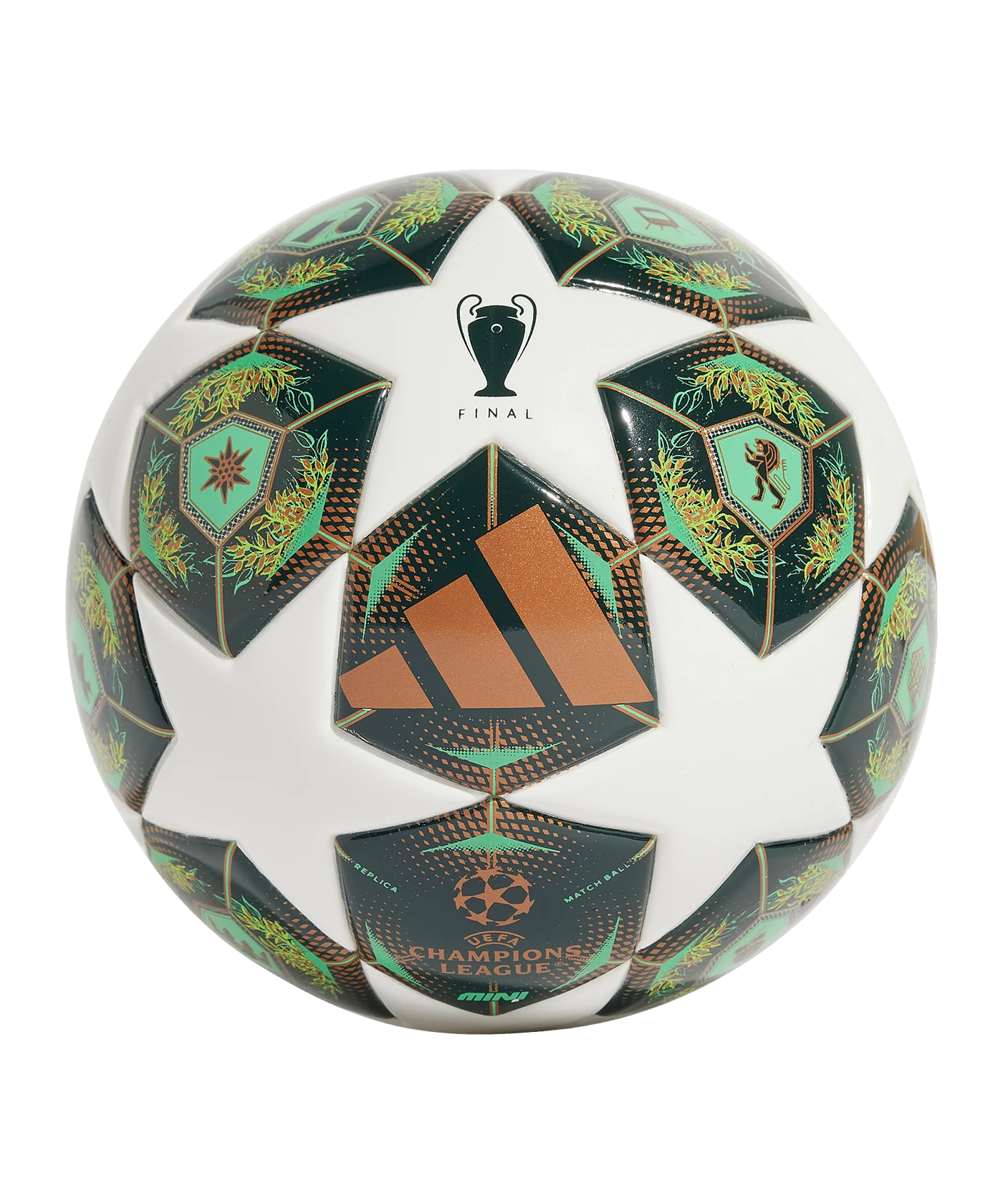 adidas UCL Final Ball München 2025 Mini Trainingsball Weiss Grün