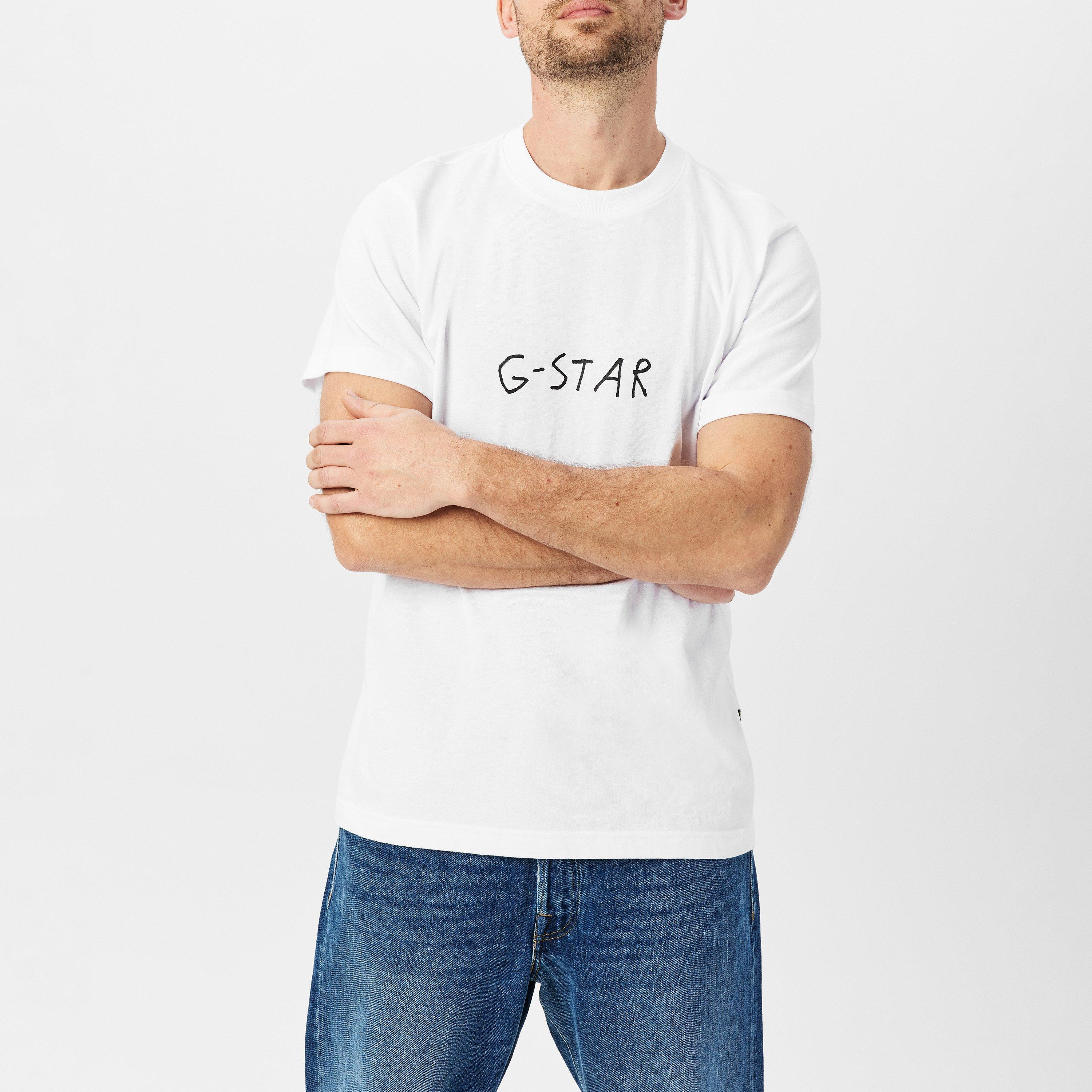 G Star Handwriting Back Print Loose T Shirt
