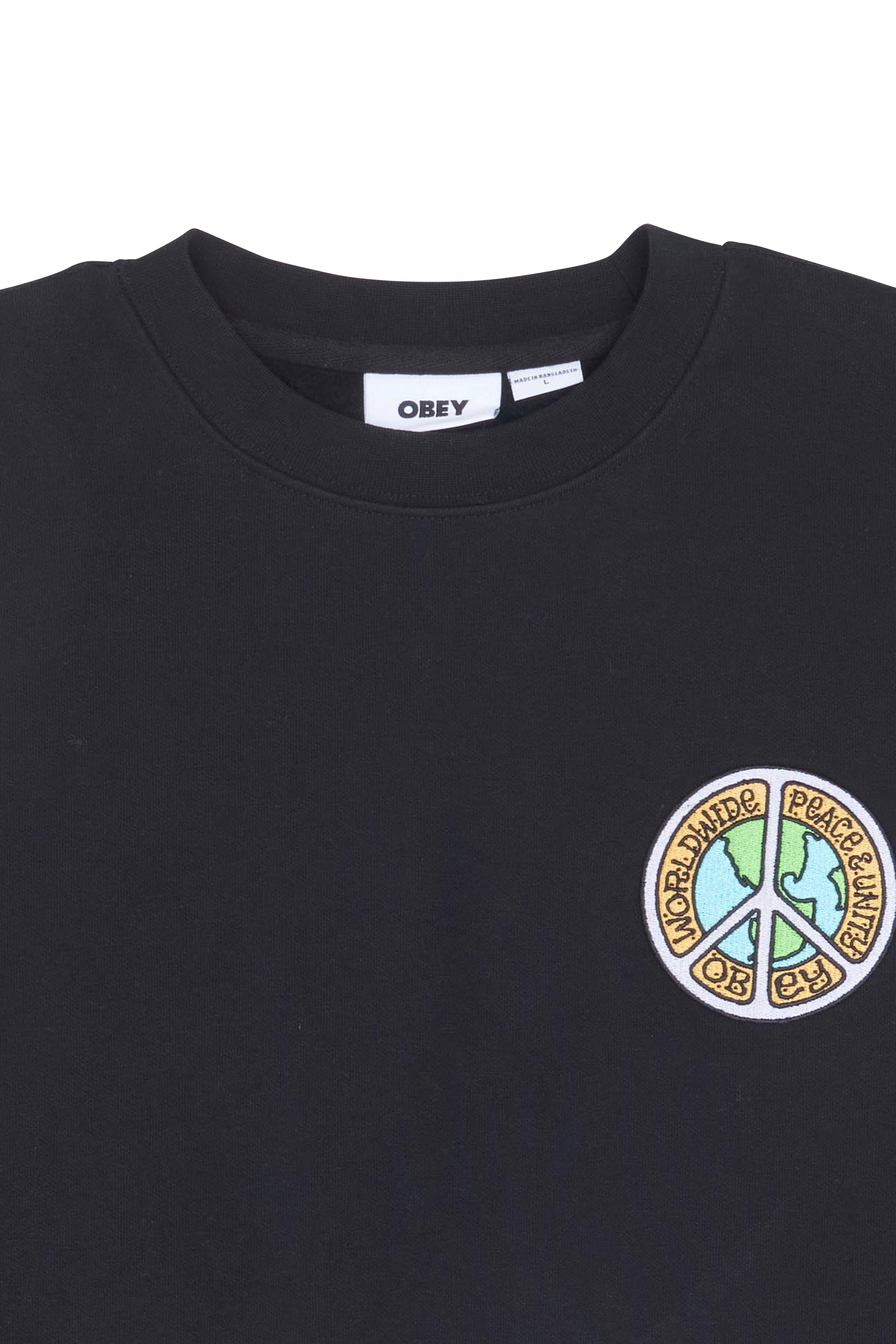 OBEY Sweatshirt  PEACE AND UNITY CREW Noir