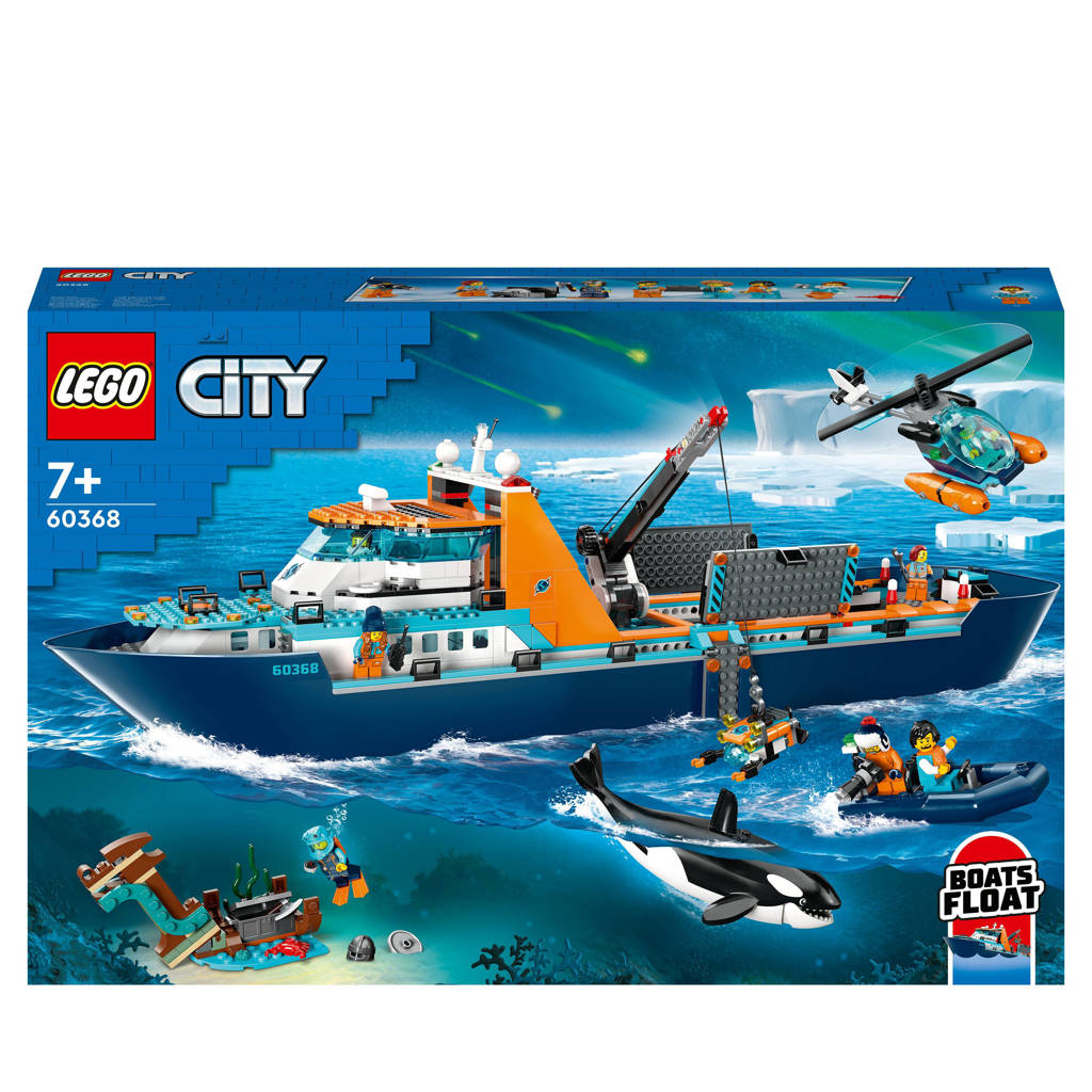 Groot schip!Poolonderzoeksschip Groot Drijvend Boot Speelgoed Set voor Kinderen 7+ 60368