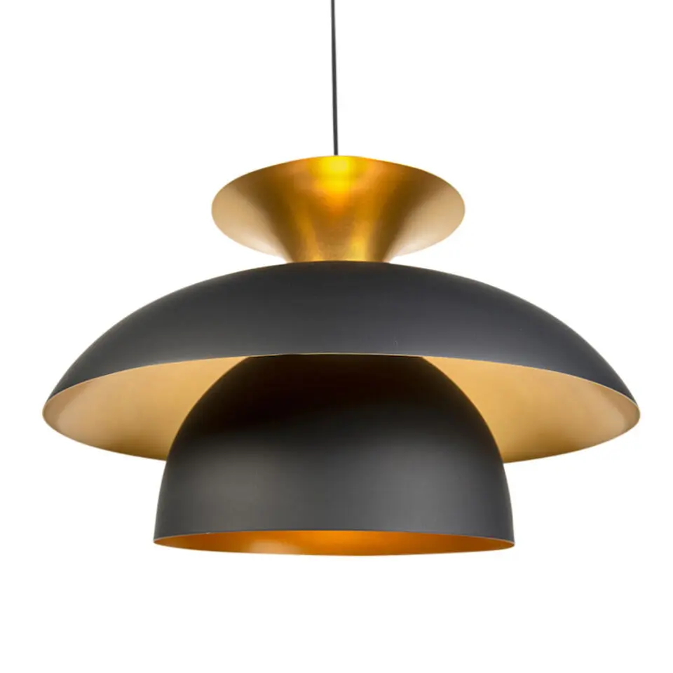 Qazqa hanglampen titus zwart e27