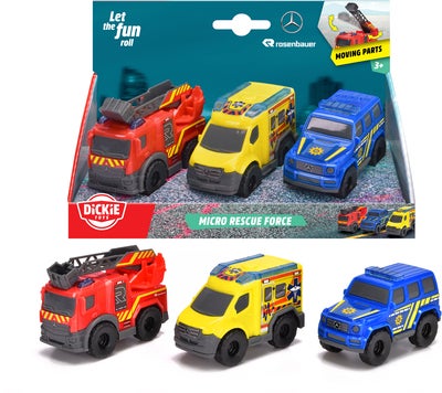Dickie Toys Mini Redningsbiler 3-Pakk